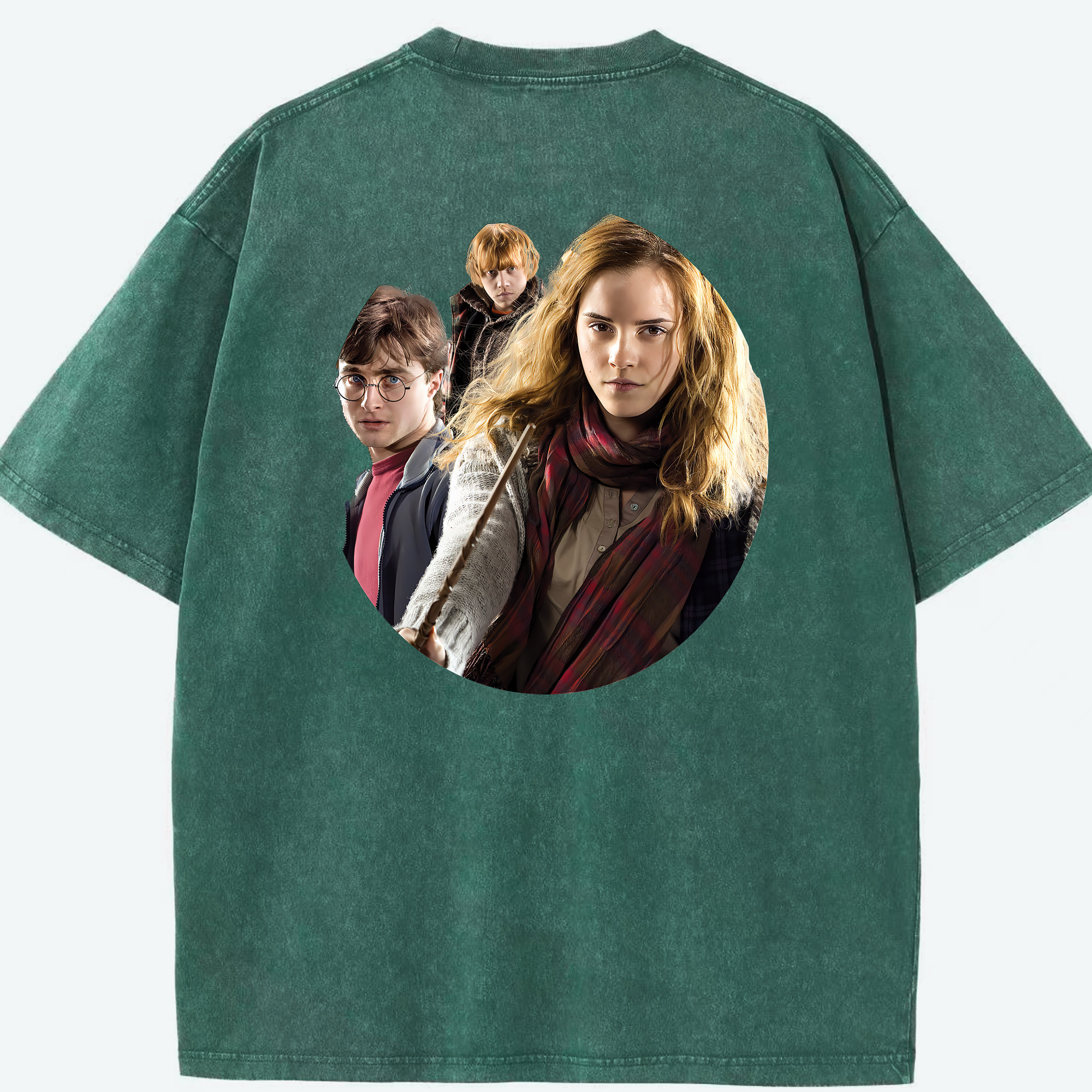 （画像用） Harry Potter ハリー・ポッターシリーズ 綿100% ヴィンテージ風 半袖Tシャツ（背面プリント）